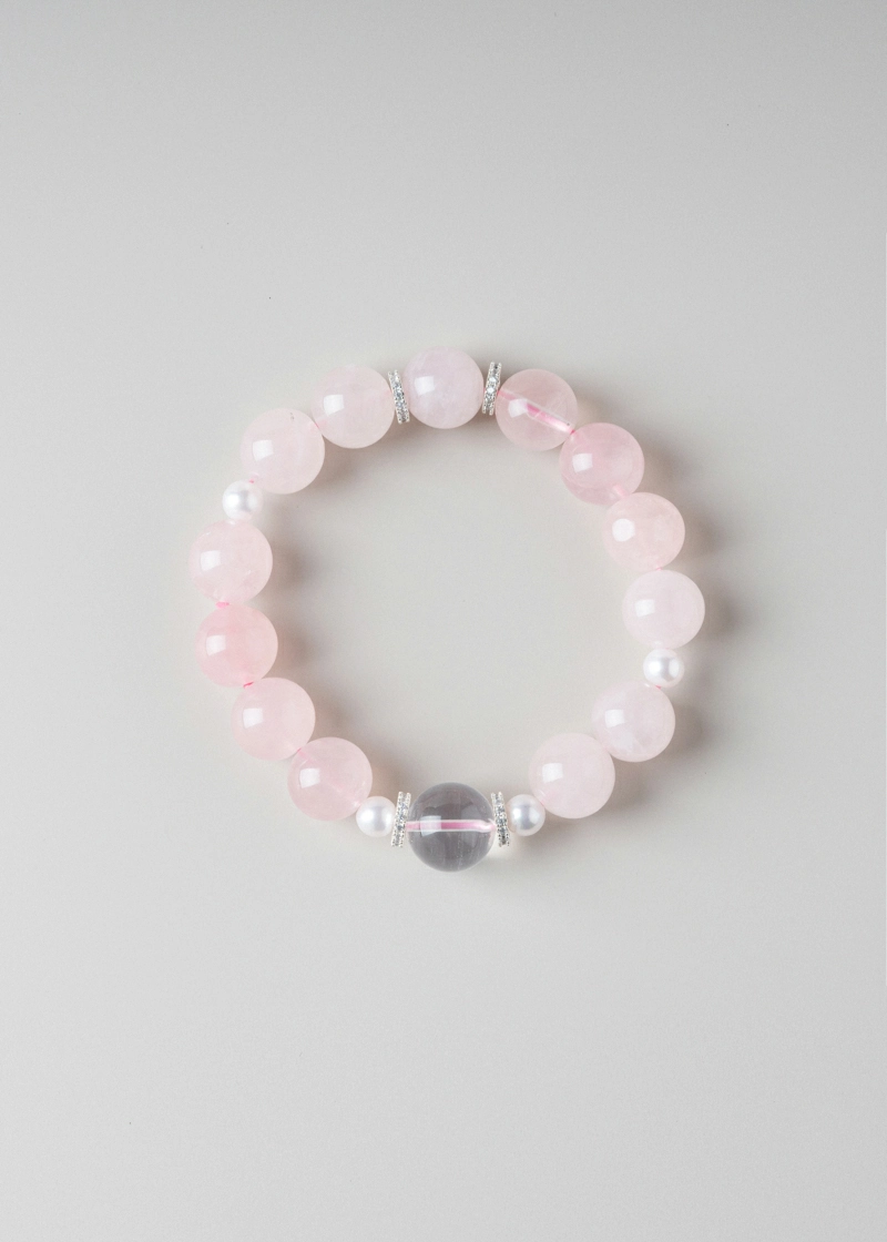 DSC01984-800px Summer Sonata - Pink & Clear Quartz Bracelet|Harmony of Love and Clarity