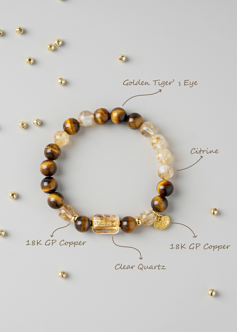 DSC019892-800px Golden Tiger's Eye & Citrine Gold Ingot Energy Bracelet
