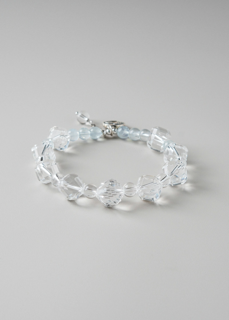 DSC01991-800px Square-Cut Clear Quartz Bracelet