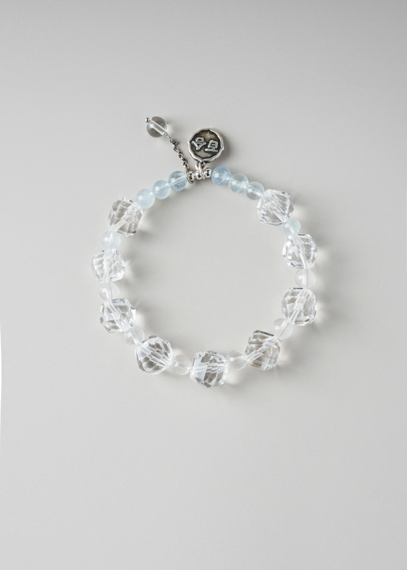 DSC01992-800px Square-Cut Clear Quartz Bracelet