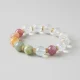 Carved Lotus Clear Quartz Bracelet 7-Chakra Energy & Zen Jewelry