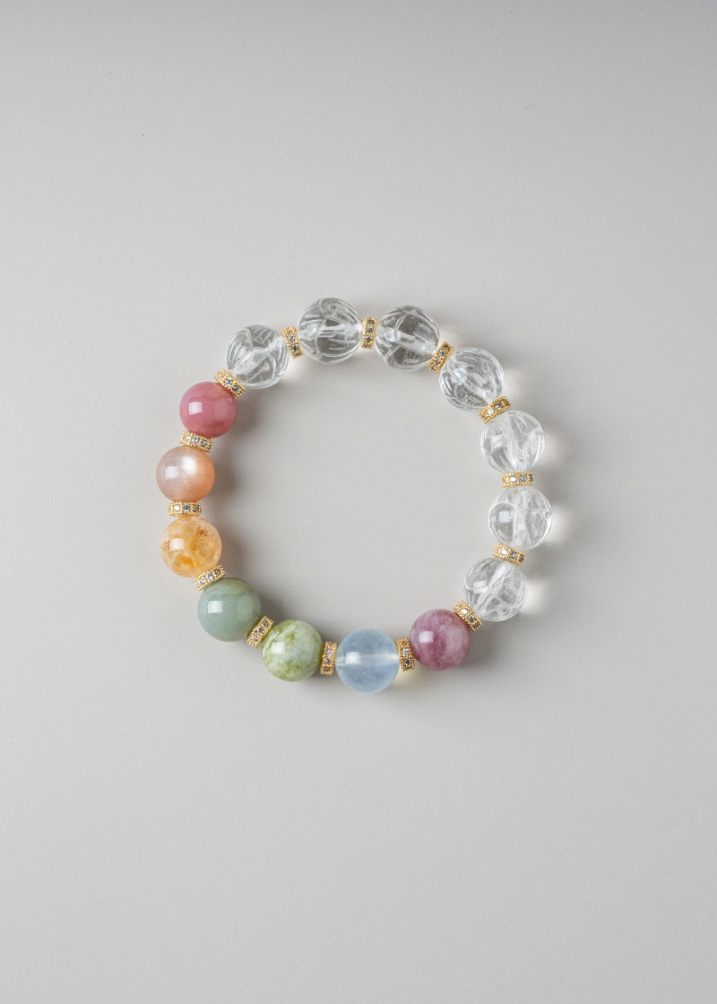 DSC01996-800px Carved Lotus Clear Quartz Bracelet 7-Chakra Energy & Zen Jewelry