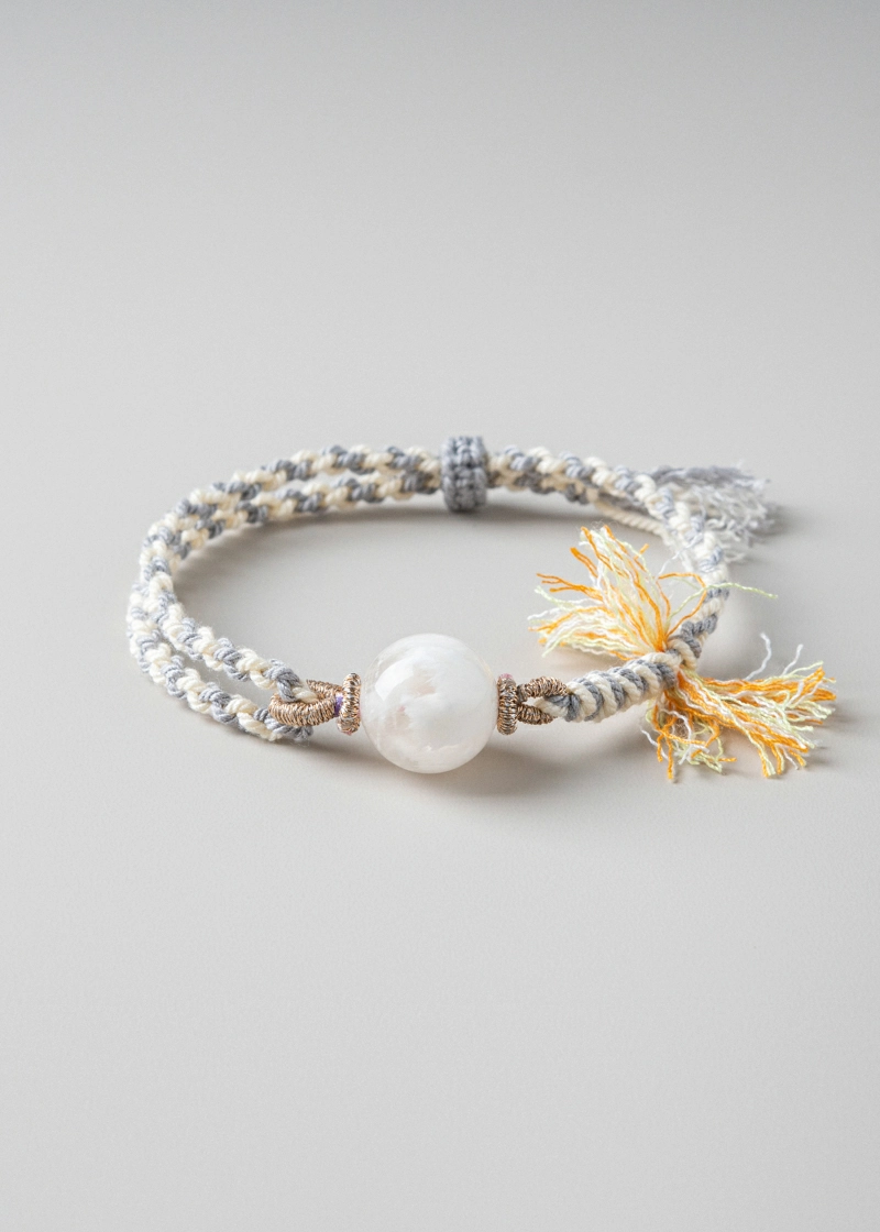 Snowscape - White Phantom Quartz Woven Bracelet｜Pure Energy Guardian