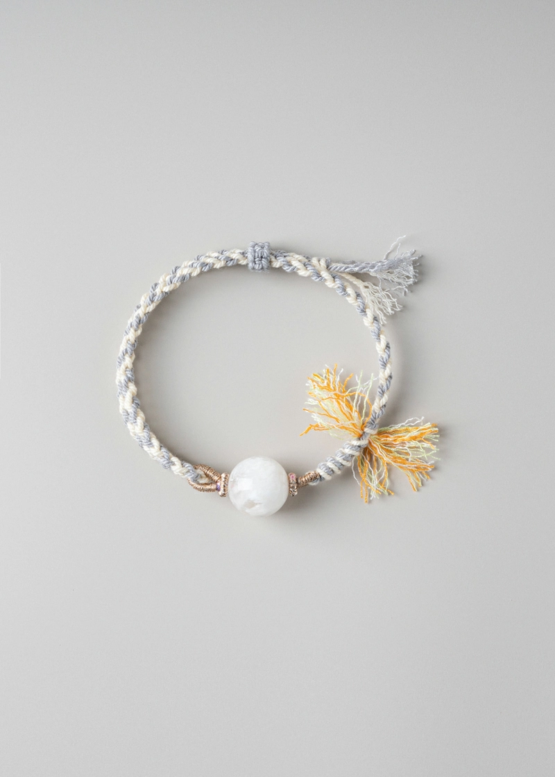 Snowscape - White Phantom Quartz Woven Bracelet｜Pure Energy Guardian
