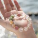Carved Lotus Clear Quartz Bracelet 7-Chakra Energy & Zen Jewelry