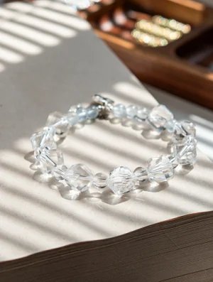 Square-Cut Clear Quartz Bracelet