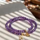 Double Loop Amethyst With Pearl Bracelet