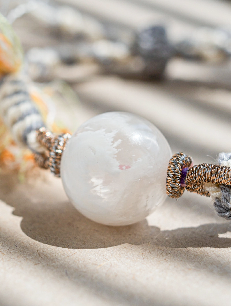 Snowscape - White Phantom Quartz Woven Bracelet｜Pure Energy Guardian